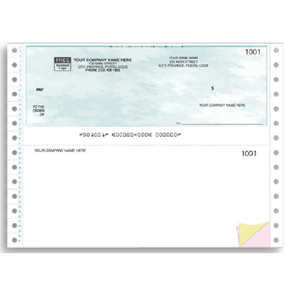 Quickbooks pin-feed cheque with no copy