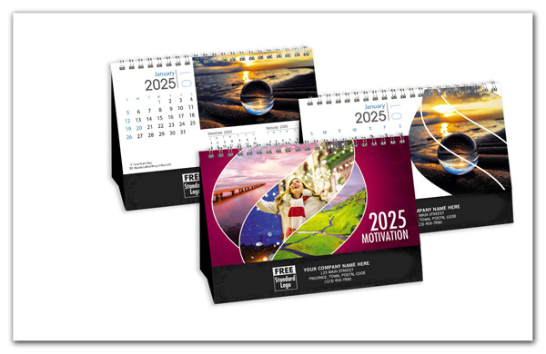 This desk calendar serves as a great advertising tool with your business information printed on both sides.