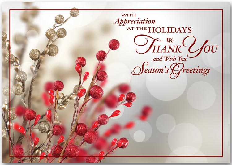 Thank You Holiday Card Tidings Of Appreciation Ref Hp